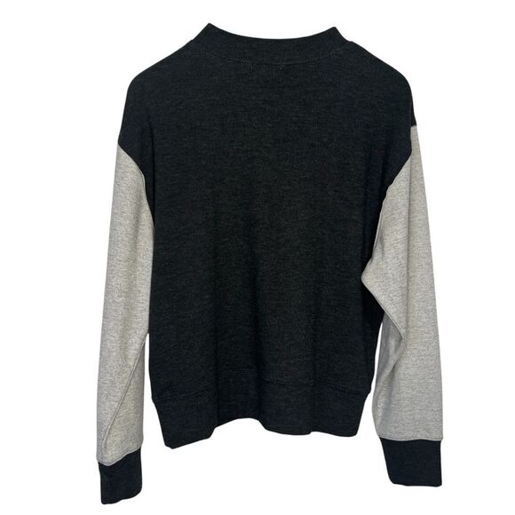 Calme by Johnny Was Mock-Neck Cozy Sweatshirt Womens Small Black Gray Pullover - Picture 4 of 8